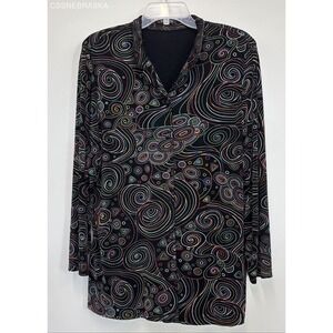 Vikki Vi Multicolor Womens Tunic Made in USA - Size‎ 1X